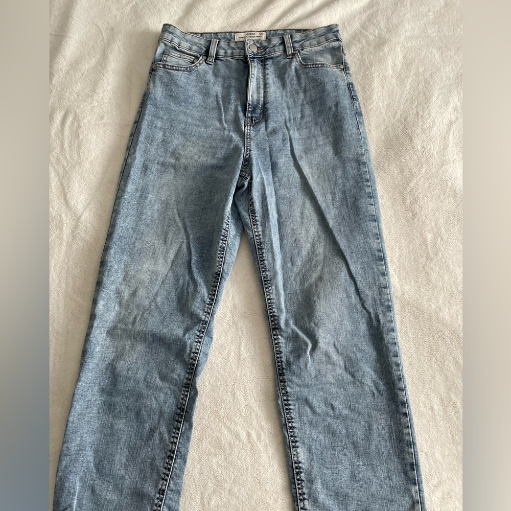 High-rise straight leg jeans!!